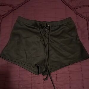FASHION NOVA Black Lace-Up Sexy Shorts